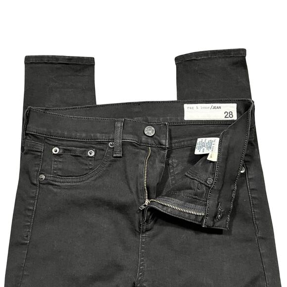 Rag & Bone 10 Inch Skinny Black Stretch Denim Hi Rise Jeans Womens Size 28 30 - Picture 5 of 10